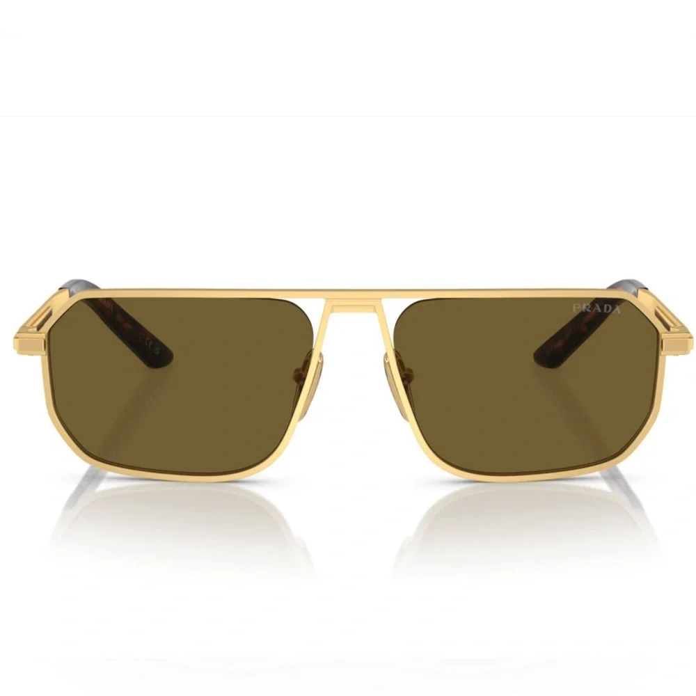 NEW SPR A53 1BK01T PRADA SUNGLASSES PRA53S MEN PRADA PR A53S 1BK01T GOLD EYEWEAR